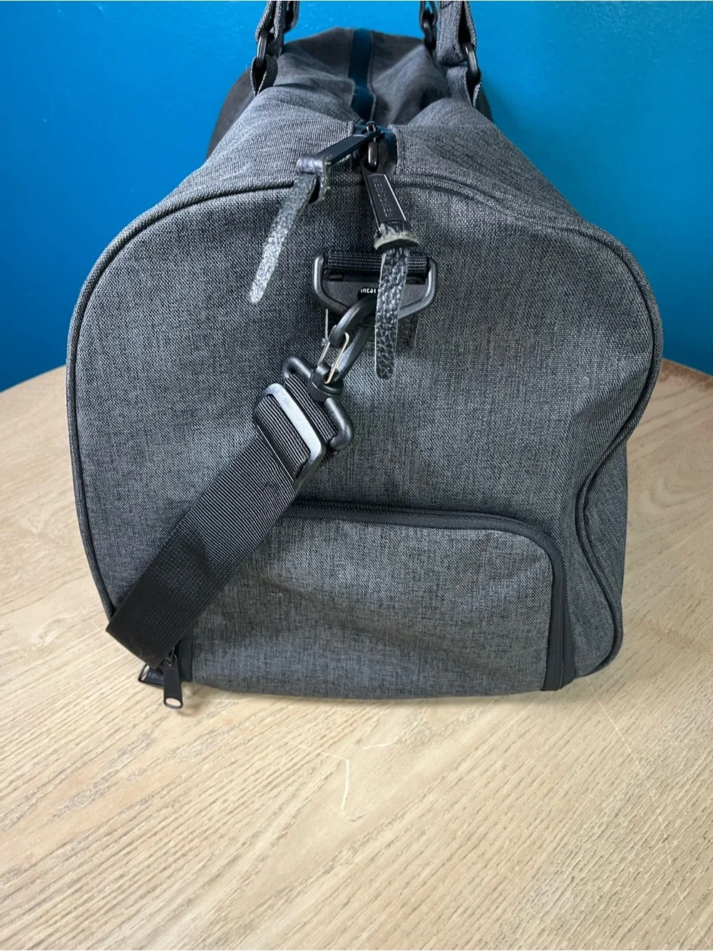 Herschel Novel 43L Duffel Bag Tonal Black Shoulder Strap Travel Carry On Gym Bag